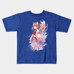 Kawaii baby in Kitsune fox kimono Kids T-Shirt